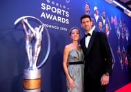 Novak Djokovic with his wife Jelena at the World Sports Awards